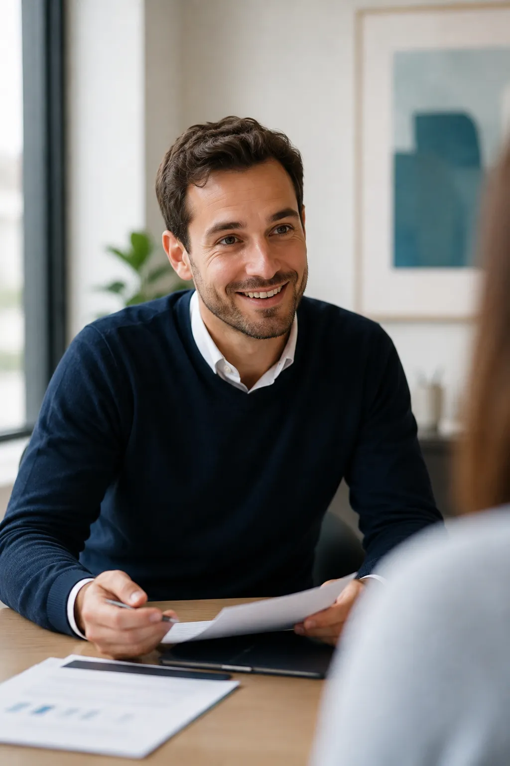 Conseiller Protheus lors d'un rendez-vous